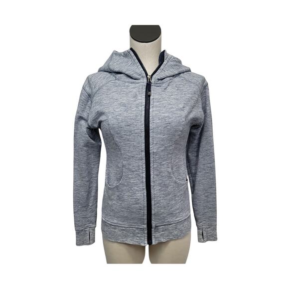 Lululemon‎ Full Zip Hooded Jacket Heathered Blue Women's Size 4 - Picture 1 of 9